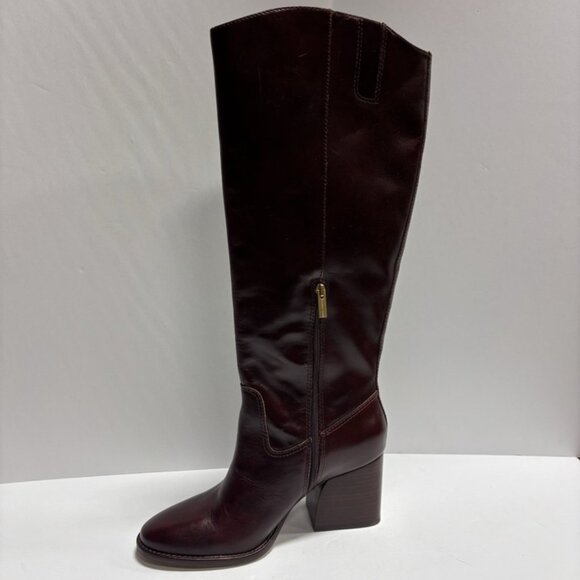 Vince Camuto Wide Calf Burgundy Boots - Picture 2 of 6
